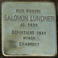 Stolperstein dedicated to Salomon Lundner