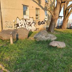 Glacial erratic rock in Bautzner Straße, Leipzig
