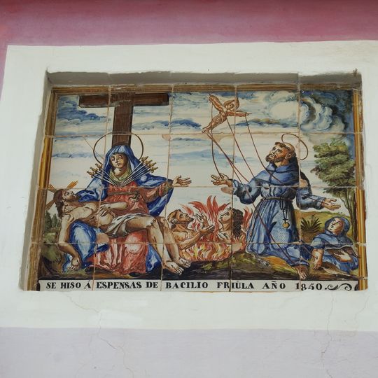 Retablo cerámico de la Virgen de los Dolores y San Francisco
