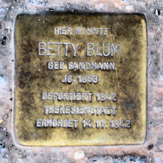 Stolperstein dedicated to Betty Blum