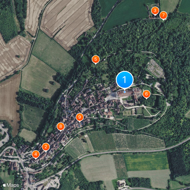 Basiliek Sainte-Marie-Madeleine van Vézelay Kaart