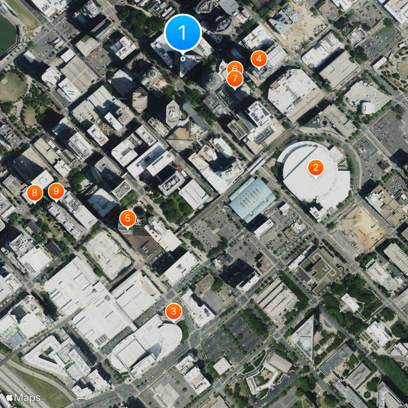 Bank of America Corporate Center Mapa