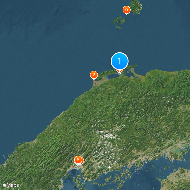 Prefettura di Shimane Mappa