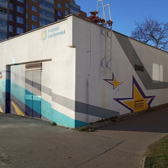 Mural on heat exchanger station Na Jarově