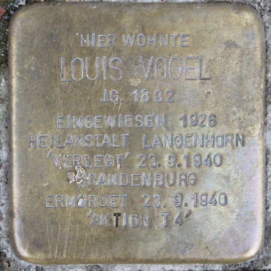 Stolperstein en memoria de Louis Vogel