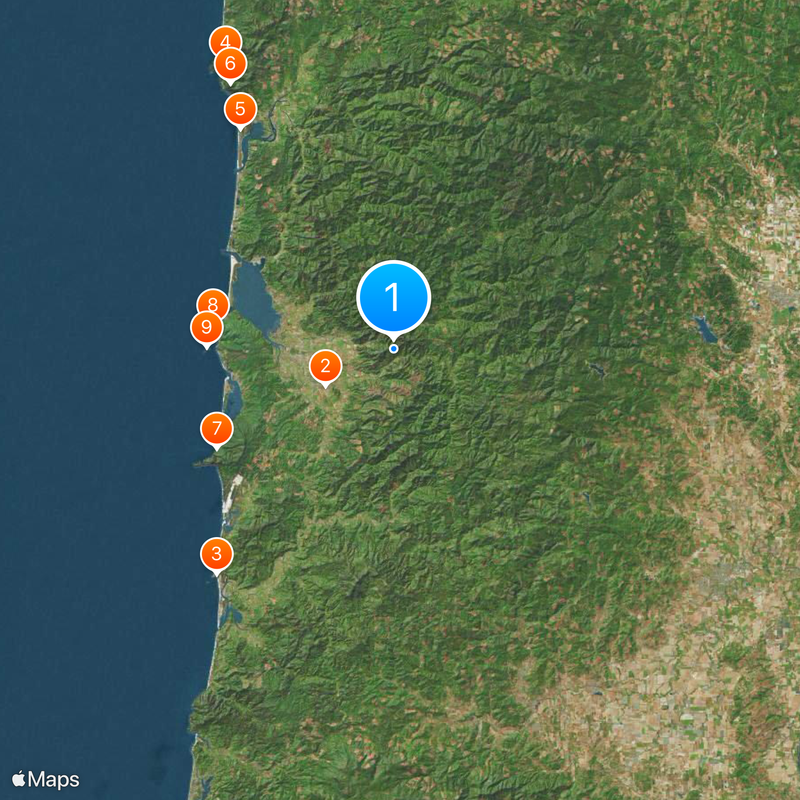 Contea di Tillamook Mappa