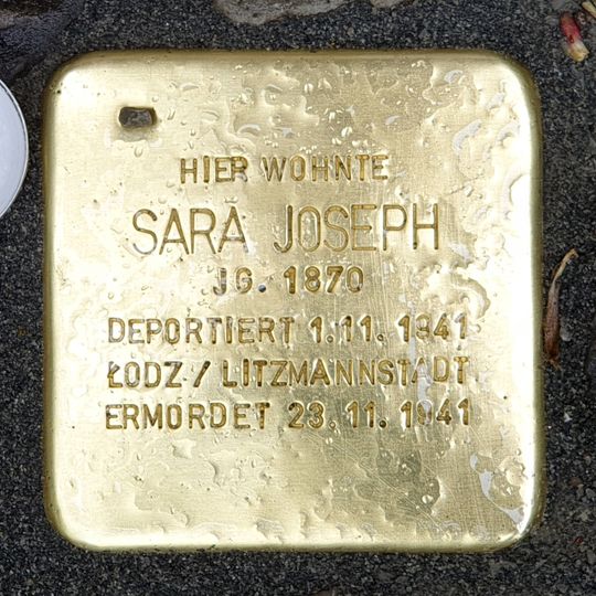 Stolperstein en memoria de Sara Joseph