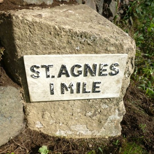 Milestone, N of filling station, before St Agnes Leisure Centre