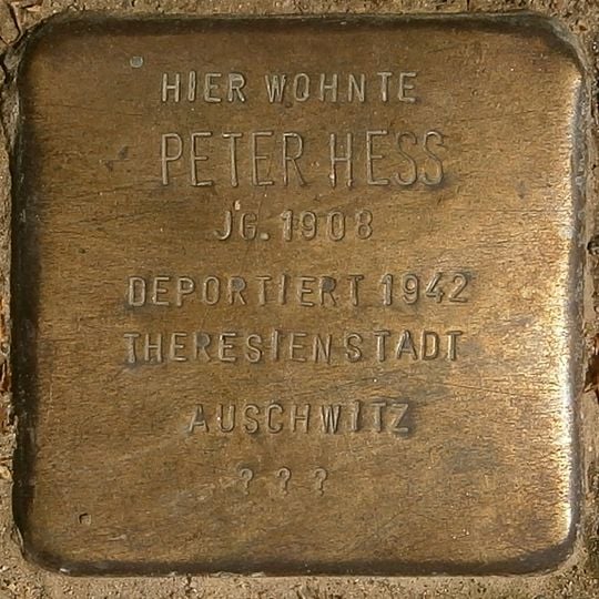 Stolperstein em memória de Peter Hess