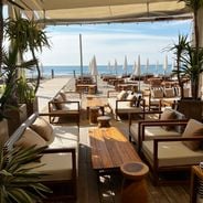 Montpellier bölgesindeki plaj kulübeleri