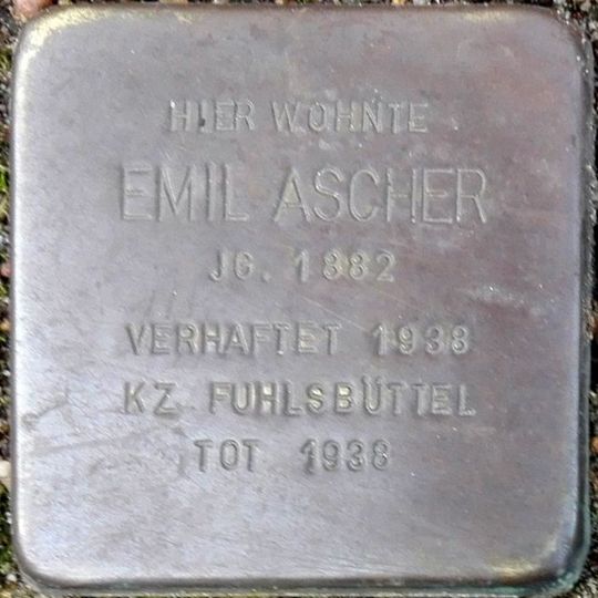 Stolperstein dedicated to Emil Ascher