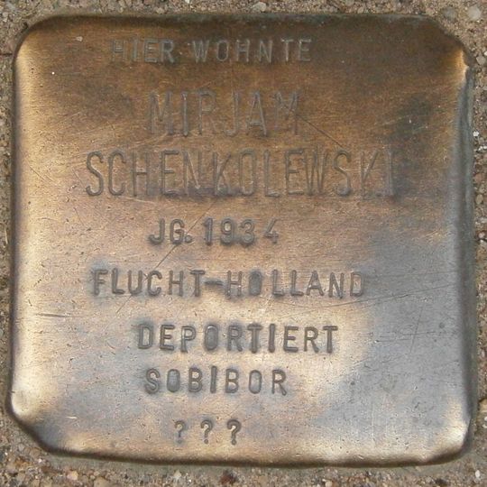 Stolperstein dedicated to Mirjam Schenkolewski