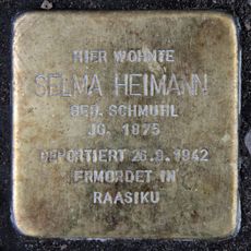 Stolperstein en memoria de Selma Heimann