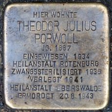 Stolperstein en memoria de Theodor Julius Porwoll
