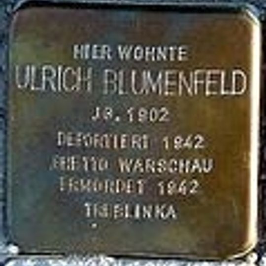 Stolperstein dedicated to Ulrich Blumenfeld