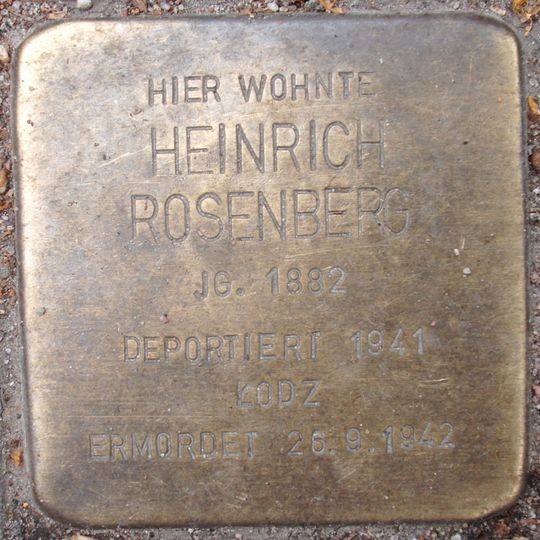 Stolperstein en memoria de Heinrich Rosenberg