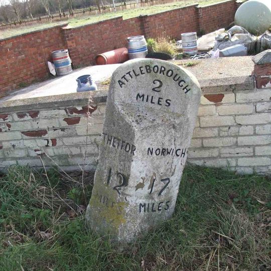 Milestone, 5yds E of The White Lodge inn, Hargham