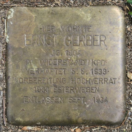 Stolperstein à la mémoire d’Ernst Gerber