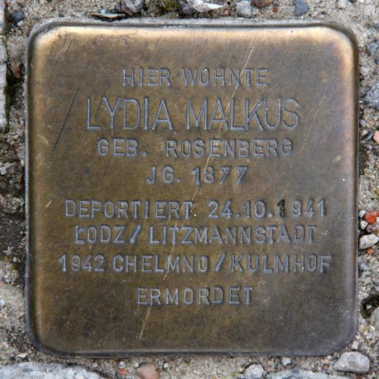 Stolperstein en memoria de Lydia Malkus