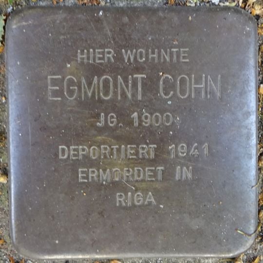 Stolperstein dedicated to Egmont Cohn