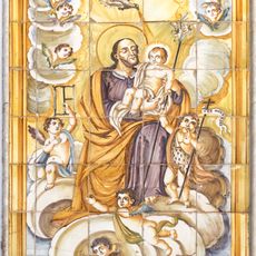 Ceramic panel of Saint Joseph at Sant Antoni street
