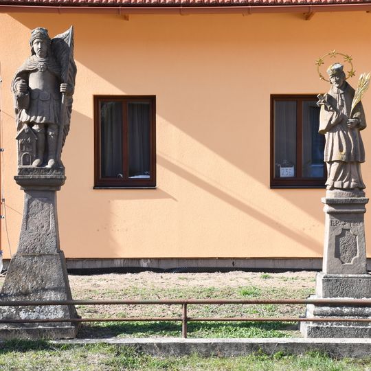 Statues of Saint John of Nepomuk and Saint Florian in Sentice