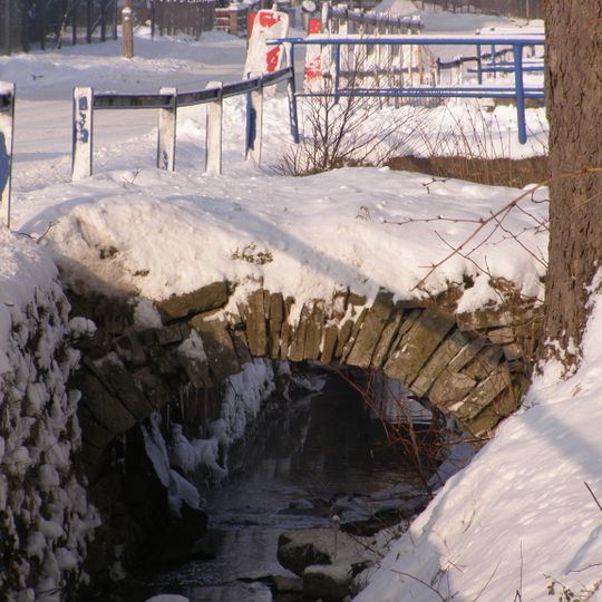 Stone arch bridge over the Metylovka in Metylovice