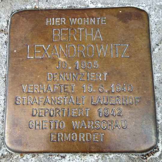 Stolperstein für Berta Lexandrowitz