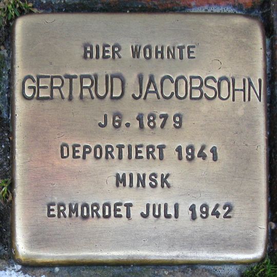 Stolperstein à la mémoire de Gertrud Jacobsohn