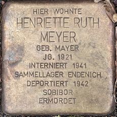 Stolperstein dedicated to Henriette Ruth Meyer