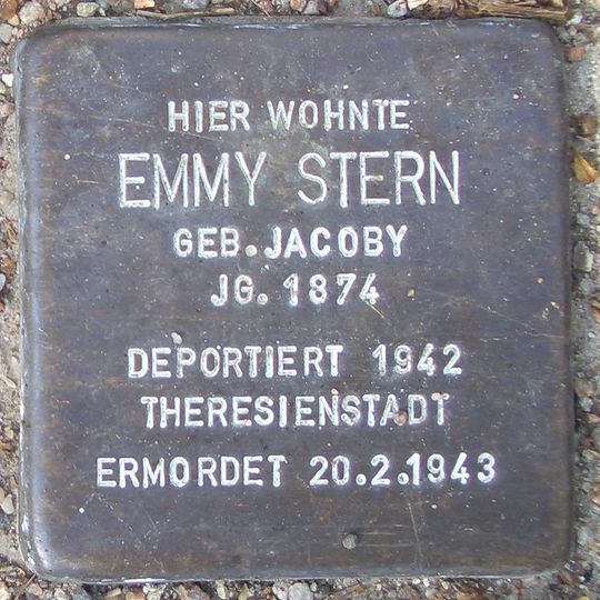 Stolperstein dedicated to Emmy Stern