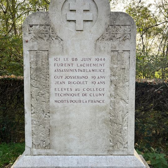 Stele of people shot in La Prairie