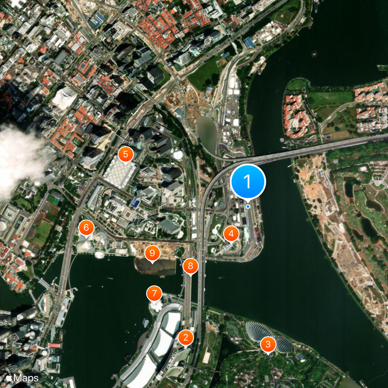 Circuito Urbano Marina Bay Mapa