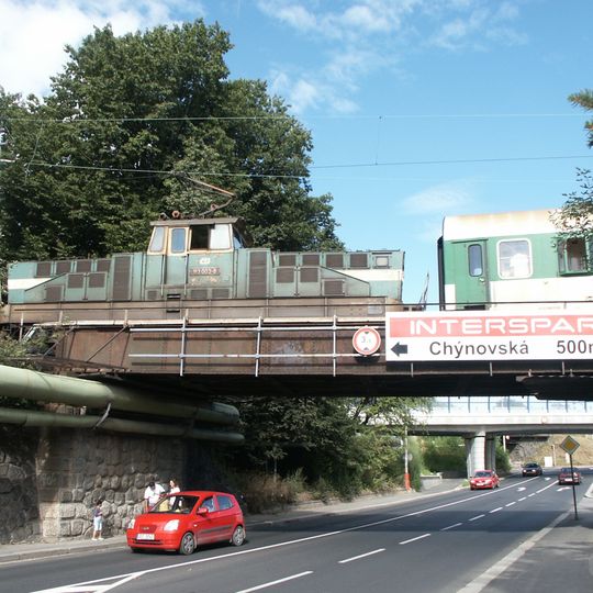Most bechyňské dráhy přes Budějovickou ulici v Táboře