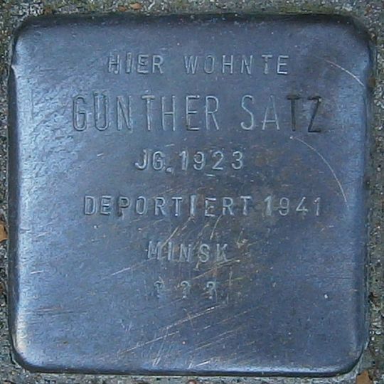 Stolperstein dedicated to Günther Satz