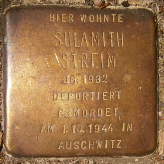 Stolperstein dedicated to Sulamith Streim