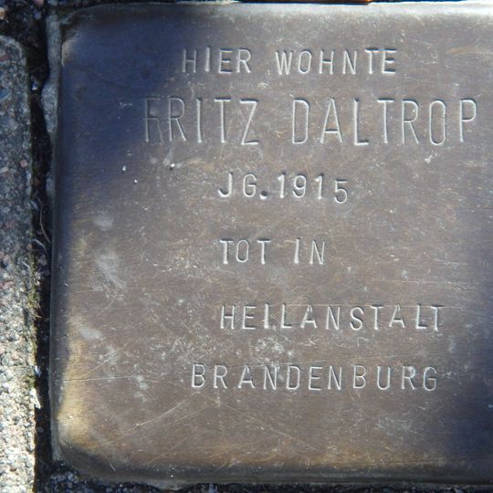 Stolperstein à la mémoire de Fritz Daltrop