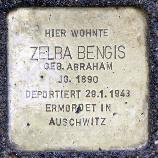 Stolperstein dedicated to Zelba Bengis
