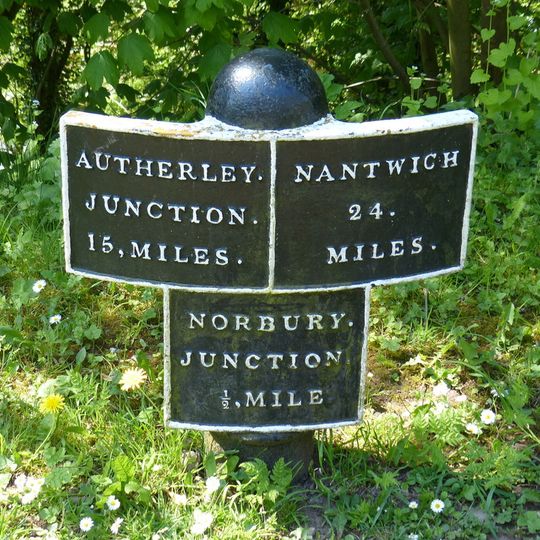 Milepost Shropshire Union Canal 0.5 Miles To South Of Norbury Junction