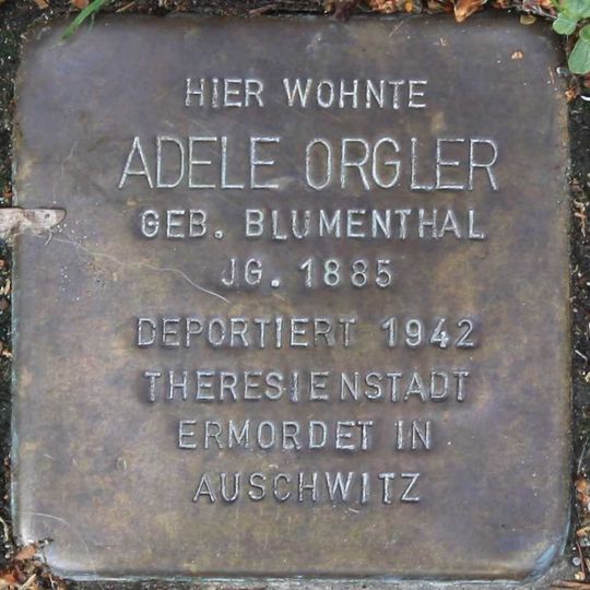 Stolperstein à la mémoire d’Adele Orgler