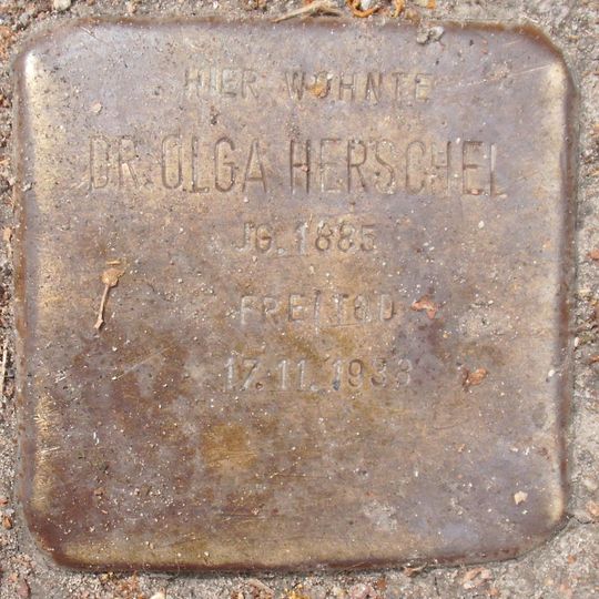 Stolperstein dedicated to Olga Herschel