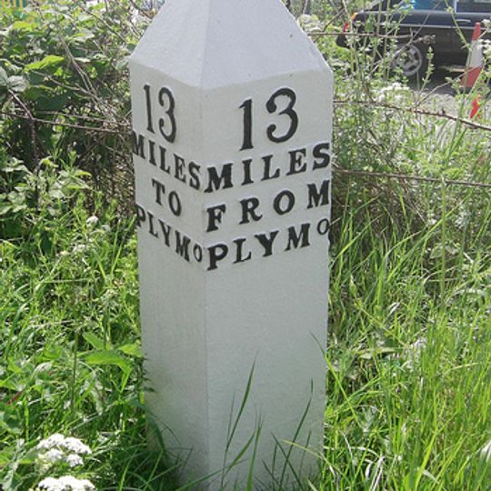 Milepost, Bittaford, E end of village by car sales