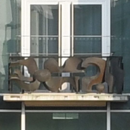 Decorative railings of balconies of the Janáček Theater in Brno