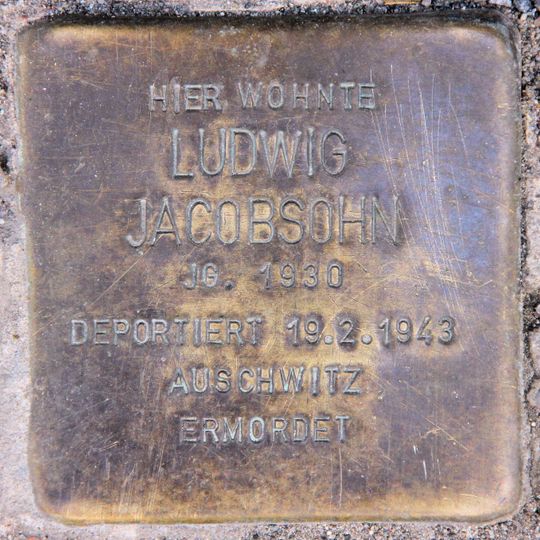 Stolperstein dedicated to Ludwig Jacobsohn