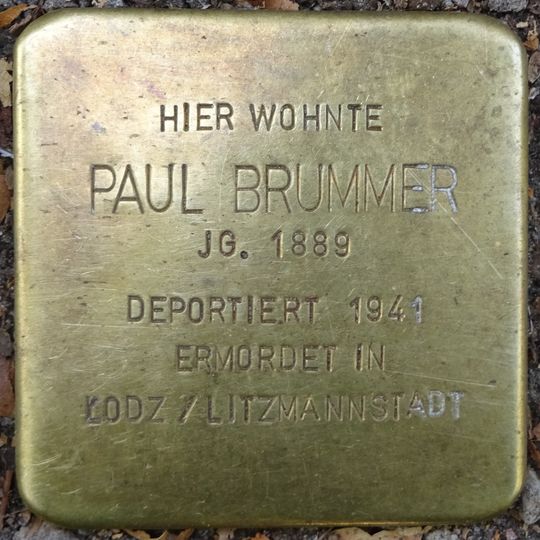 Stolperstein à la mémoire de Paul Brummer