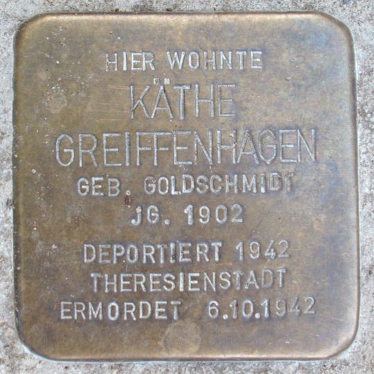 Stolperstein en memoria de Käthe Greiffenhagen