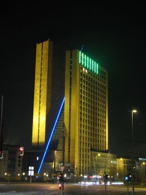 At night
