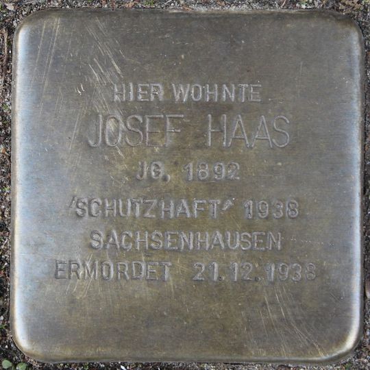 Stolperstein dedicated to Josef Haas