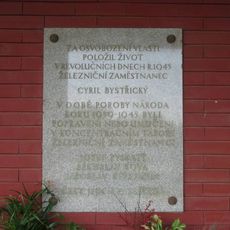 Pamětní deska v Lanžhotě na budově vlakové stanice