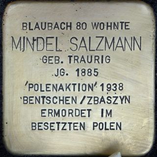 Stolperstein dedicated to Mindel Salzmann